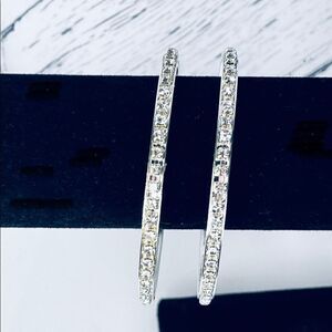Hoop Earrings with Medium Size Rhinestones